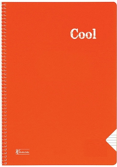 Cool A4 72 Yaprak Plastik Kapak Spiralli Defter 321612 Kareli Turuncu