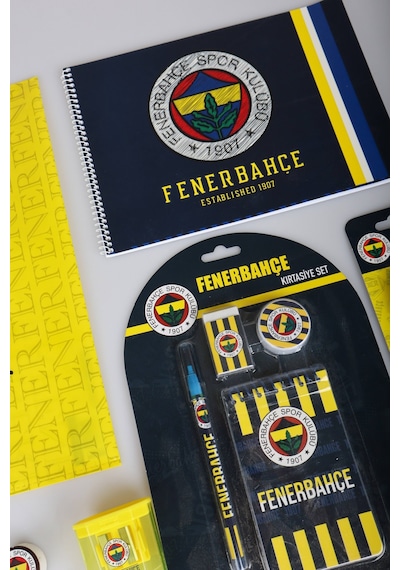 X Dekomus Lisanslı Fenerbahçe 20 Parça Kırtasiye Seti Sticker,bloknot Altın