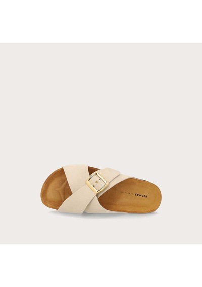 Cappucino Terlik Kadın 17b3 Frau Velour-s Suede Crossover-strap Slıders Kahverengi