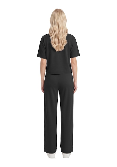 Cottonill Premium - Sway Collection Siyah Basic Yüksel Bel Modal Bol Paça Kadın Pantolon