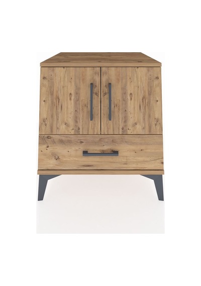 Kronos Komodin 2 Raflı Tek Çekmeceli 2 Kapaklı 60x59x64 Çam-çam Atlas Çam