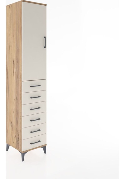 Hyperion Dolap 2 Raflı 6 Çekmeceli Tek Askılı 44x44x221 Çam-aytaşı Atlas Çam