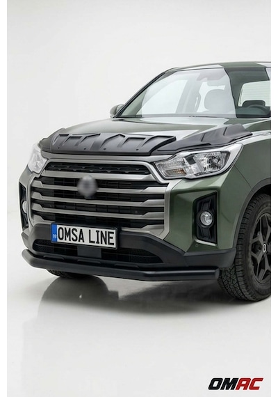 Ssangyong Musso 2018-2026 Uyumlu Araca Özel Texas Ön Alt Koruma Ø76mm Siyah