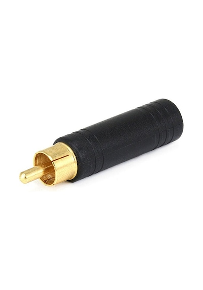 RCA Erkek - 6.3mm Dişi Çivi Jack Çevirici Gold