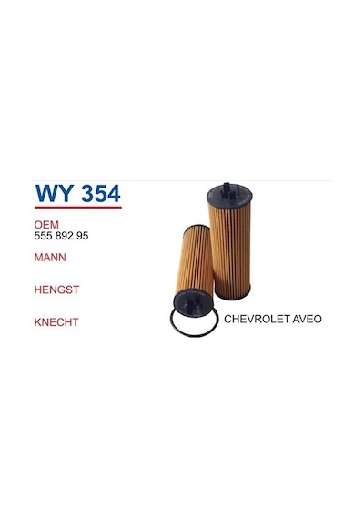 Wunder Chevrolet Aveo Yağ Filtresi Oem No:55589295