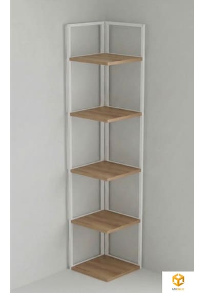 Ela 5 Raflı Metal Köşe Kitaplık Rafı Dekoratif Aksesuar Rafı 180 Cm Beyaz-çam Beyaz - Atlantik Çam Ela 5 Raflı Metal Köşe Kitaplık Rafı Dekoratif Aksesuar Rafı 180 Cm Beyaz-çam Beyaz - Atlantik Çam