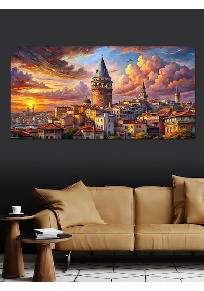 Kanvas Tablo Galata Kulesi Gün Batımı