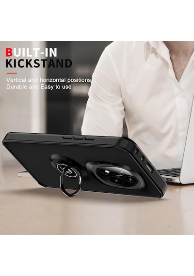 Xiaomi Redmi Note 14 Pro 4g Kılıf Mat 360 Yüzüklü Standlı Kapak