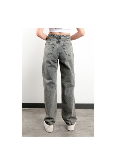 Giysa Kadın Jean Straight Leg %100 Pamuk Tint Gri Boru Paça Yüksek Bel Kot Pantolon - Jb591-2516 Mavi Giysa Kadın Jean Straight Leg %100 Pamuk Tint Gri Boru Paça Yüksek Bel Kot Pantolon - Jb591-2516 Mavi