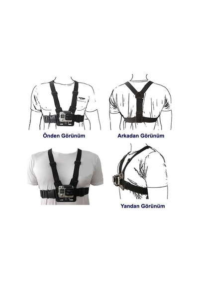 Aksiyon Kamerası Göğüse Sabitleme Kemeri Sporcu Ekipmanı Macera Aksesuarı Kamera Aparatı