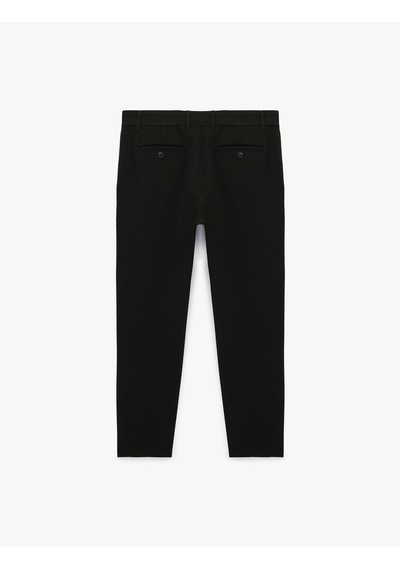 Koton Viskon Karışımlı Cepli Slim Fit Kumaş Pantolon Siyah 6sam40079hw