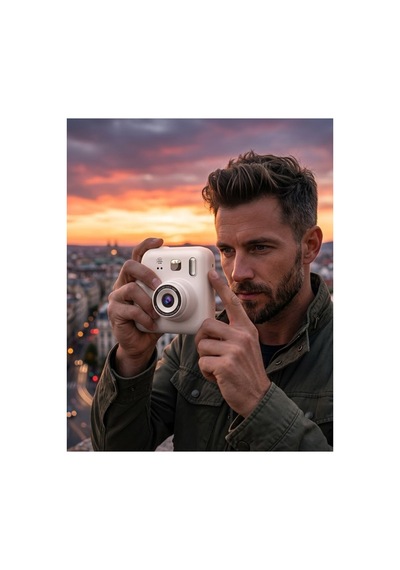 Eğlenceli Baskılı Çocuk Fotoğraf Makinesi Video Çekim 4 Rulo Kağıt 5 Kalem S - Hs08379838-7 Renkli