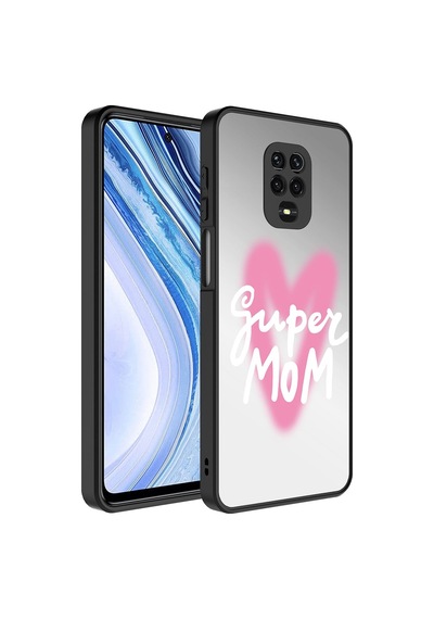 Xiaomi Redmi Note 9s Kılıf Aynalı Desenli Kamera Korumalı Parlak Zore Mirror Kapak Süper Anne