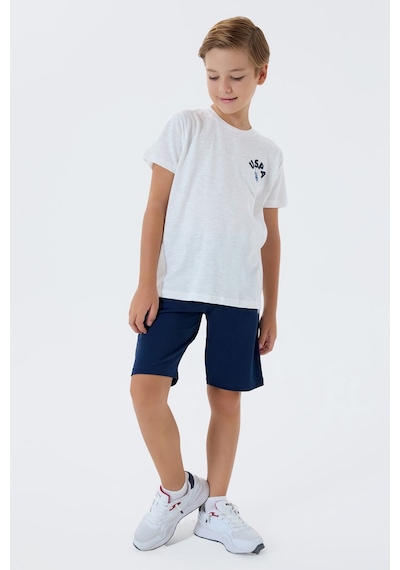 U.s. Polo Assn. Erkek Çocuk Beyaz Bermuda Takım Us2442-c-v1 Beyaz