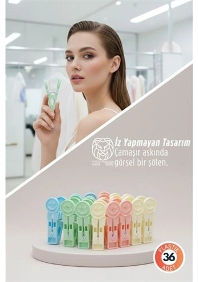 Yuliya Serisi İz Bırakmaz Emoji Premium Renkli Çamaşır Mandalı 36'lı 722863 40 x 19