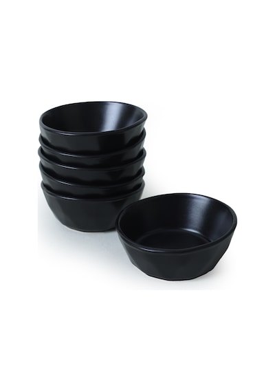 Keramika Mat Siyah Kristal Çerezlik / Sosluk 12 Cm 6 Adet 956