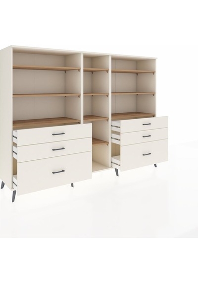 Hyperion Dolap 10 Raflı 6 Çekmeceli 220x44x163 Aytaşı-çam/aytaşı Aytaşı-çam/aytaşı