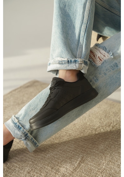 Daxtors D0158 Günlük Ortopedik Kadın Sneaker Spor Ayakkabı Siyah