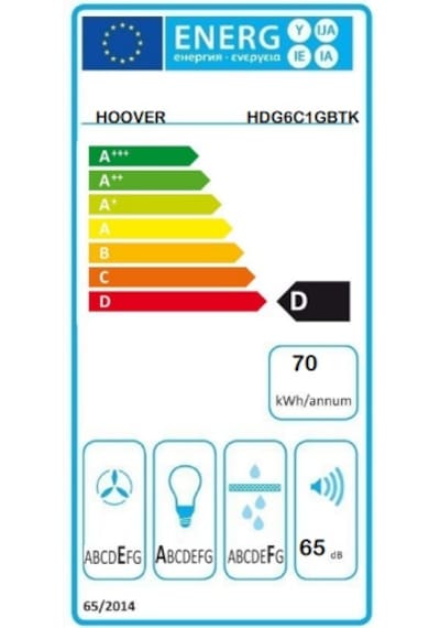 Hoover HDG6C1GBTK Davlumbaz Siyah
