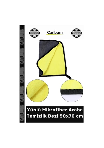 Özel Üretim Emici Kalın Yumuşak Kurulama Oto Detay Yünlü Mikrofiber Araba Temizlik Bezi 50x70 Cm