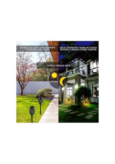 Solar Alev Efektli Bahçe Lambası - Pg1623