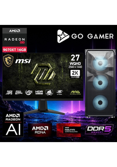 Go Gamer E848DF ULTRA 9 285K 16 GB 1 TB SSD RX9070XT 16 GB Free Dos Oem Paket Masaüstü Oyuncu Bilgisayarı