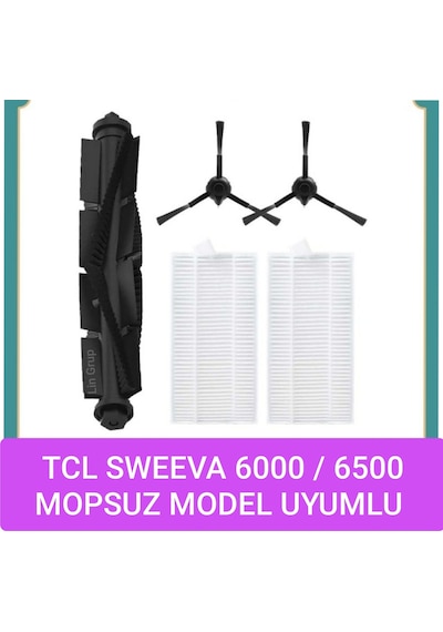 Tcl Uyumlu Sweeva 6000 6500 Mopsuz Model Uyumlu Yedek Fırça Filtre Seti
