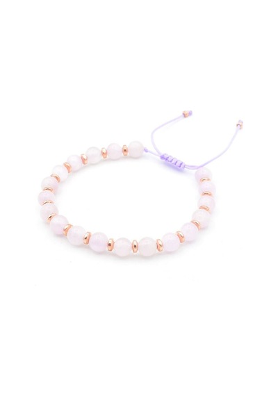 Murty99 Makrome Model Hakiki Kunzit Taşı Bileklik 6.5 Mm Pembe