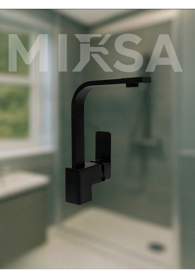 Lüx Siyah Kare Lavabo Bataryası, Musluğu, Ağır Gövde Kaliteli