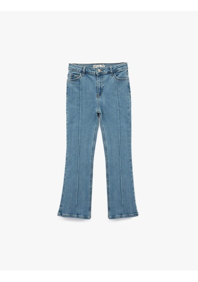 Koton İspanyol Paça İndigo Kız Çocuk Jean Pantolon 6skg40010ad İndigo