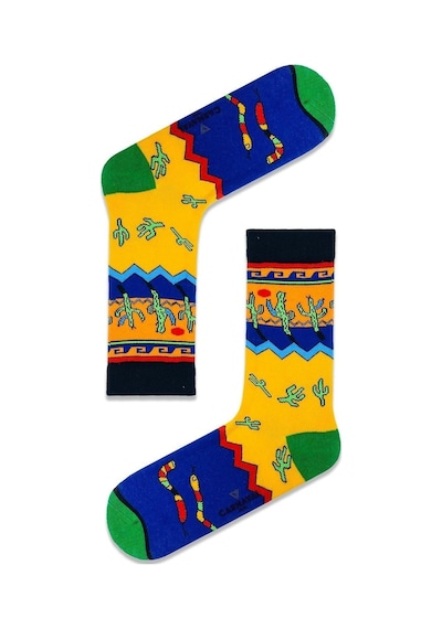 Carnaval Socks Kaktüs Vahşi Batı Desenli Renkli Erkek Çorap Renkli Çok Renkli