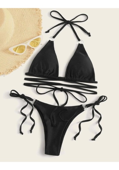 Deep Beach İp ve Halka Detaylı Bikini Takım 001
