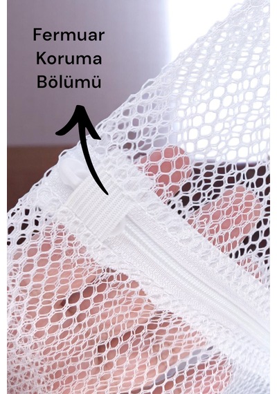 Fermuarlı Çamaşır Yıkama Filesi 50 X 60 Cm Ayakkabı Filesi Beyaz Çamaşır Ayakkabı Düzenleyici Beyaz