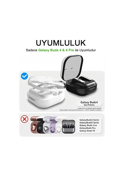 Samsung Galaxy Buds 4 / Buds 4 Pro Uyumlu Şeffaf Premium Kulaklık Kılıfı, Kulaklık İpi Ve 3'ü 1 Arada Bluetooth Kulaklık Temizleme Kalemi Seti Şeffaf