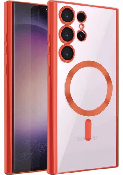 Newface Samsung Galaxy S24 Ultra Kılıf Kross Magneticsafe Kapak - Kırmızı