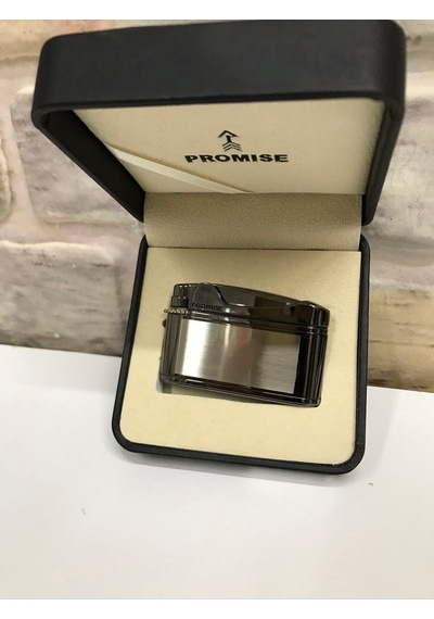 Promise Marka Koyu Gri Füme Gazlı Kişiye Özel Çakmak