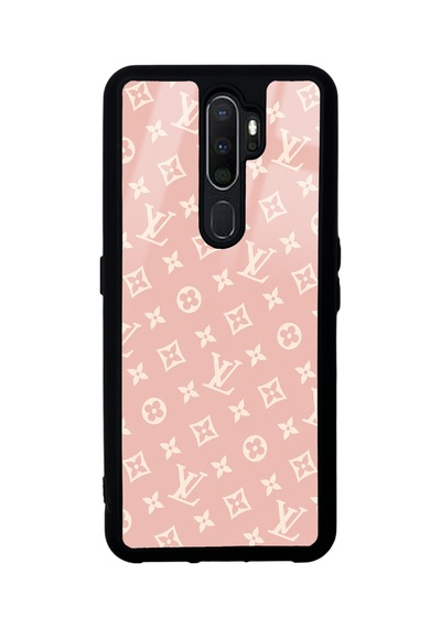 Oppo A5 2020 Pink Lv Tasarımlı Glossy Telefon Kılıfı Pembe