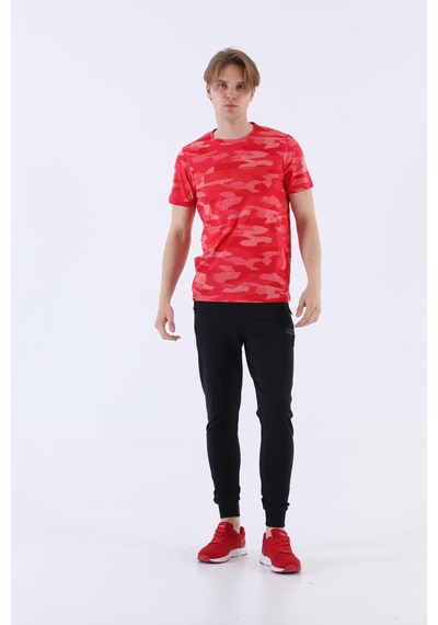 Maraton Sportswear Regular Erkek Bisiklet Yaka Kısa Kol Basic Kırmızı T-Shirt 20595-Kırmızı