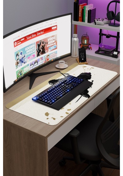 Ghost Of Tsushima Kaymaz Dikişli Kauçuk Oyuncu Mousepad V1 - 90x40 Xxl Gaming Mouse Pad Fare Altlığı