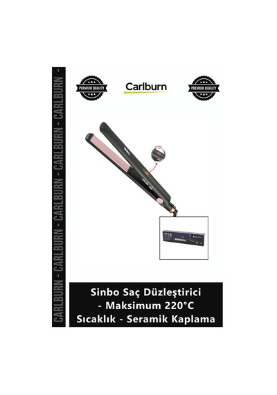 Özel Üretim Profesyonel Hızlı Sinbo Saç Düzleştirici Maksimum 220 C Sıcaklık Seramik Kaplama