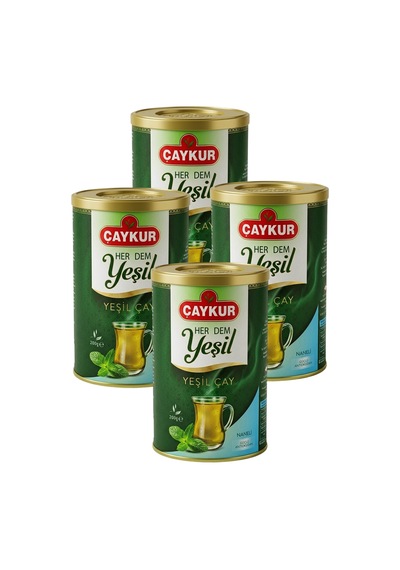 Herdem Yaprak Yeşil Dökme Çay Naneli 200 Gr. Dörtlü Paket