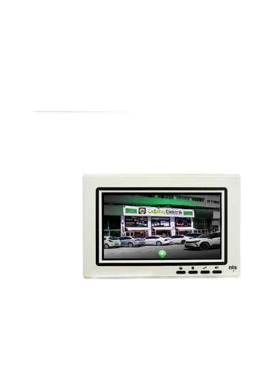 4 Daire Nts 2015-b 7'' Görüntülü Diafon Beyaz-8004 Tuş Takımlı Şifreli+geçişli Zil Panelli Set