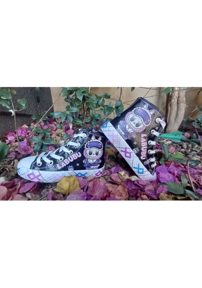 Scarpe Magiche Labubu Sneaker Kız Çocuk Ayakkabı 31-35 Numara Arası Işıksızdır Siyah
