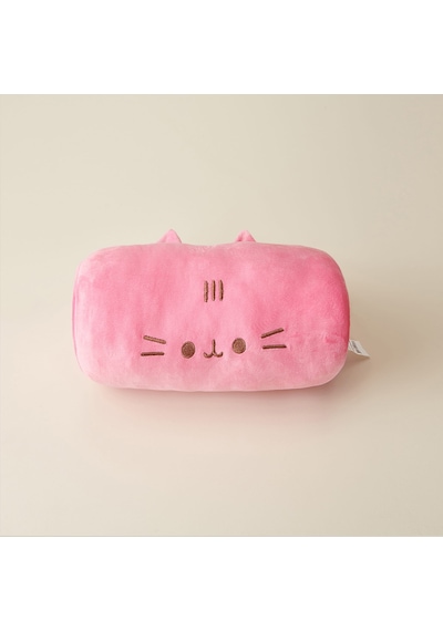Living Kola Geçirilen Kedi Peluş Yastık - Açık Pembe - 35 Cm
