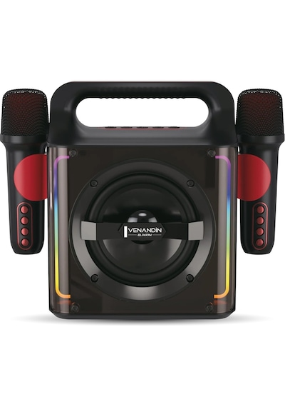 Venandin Stormbox Karaoke Çift Mikrafonlu Speaker Çift Mikrofonlu Taşınabilir Hoparlör