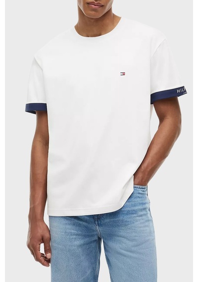 Tommy Hilfiger Pamuklu Regular Fit Bisiklet Yaka T Shirt Erkek T Shirt Mw0mw43203 Ybr Beyaz