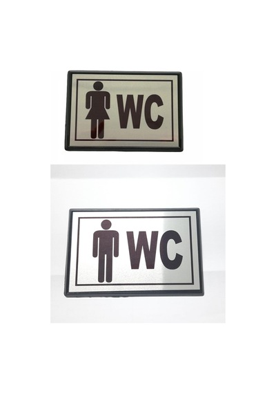 Büro İş Güvenliği İçin 10x7cm Mini Bay-bayan Wc Uyarı Tabelası