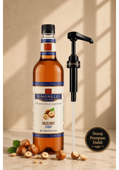 Simonelli Fındık Hazelnut Aromalı Kahve ve Kokteyl Şurubu 700 ML + Pompa