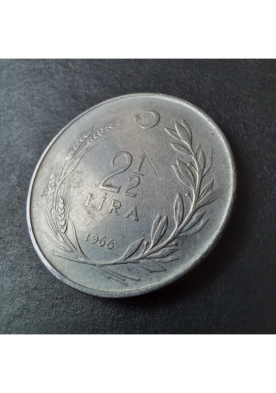 1966 Akmonital 2½ Lira Çt+ Eski Madeni Para