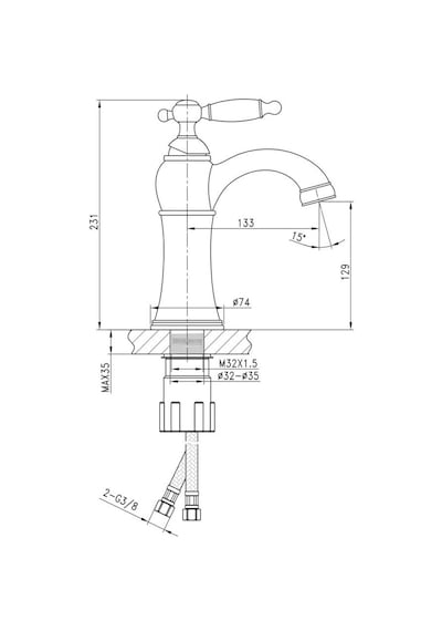 Fontana Fm-1412 Lavabo Bataryası Altın
